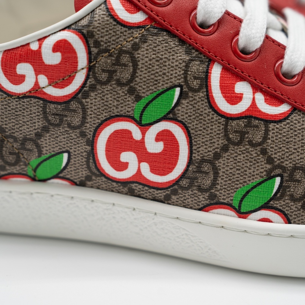 Size 36G 6 US Gucci Ace Chinese Valentine's Day Apple Cherry Brown Red - Picture 8 of 11